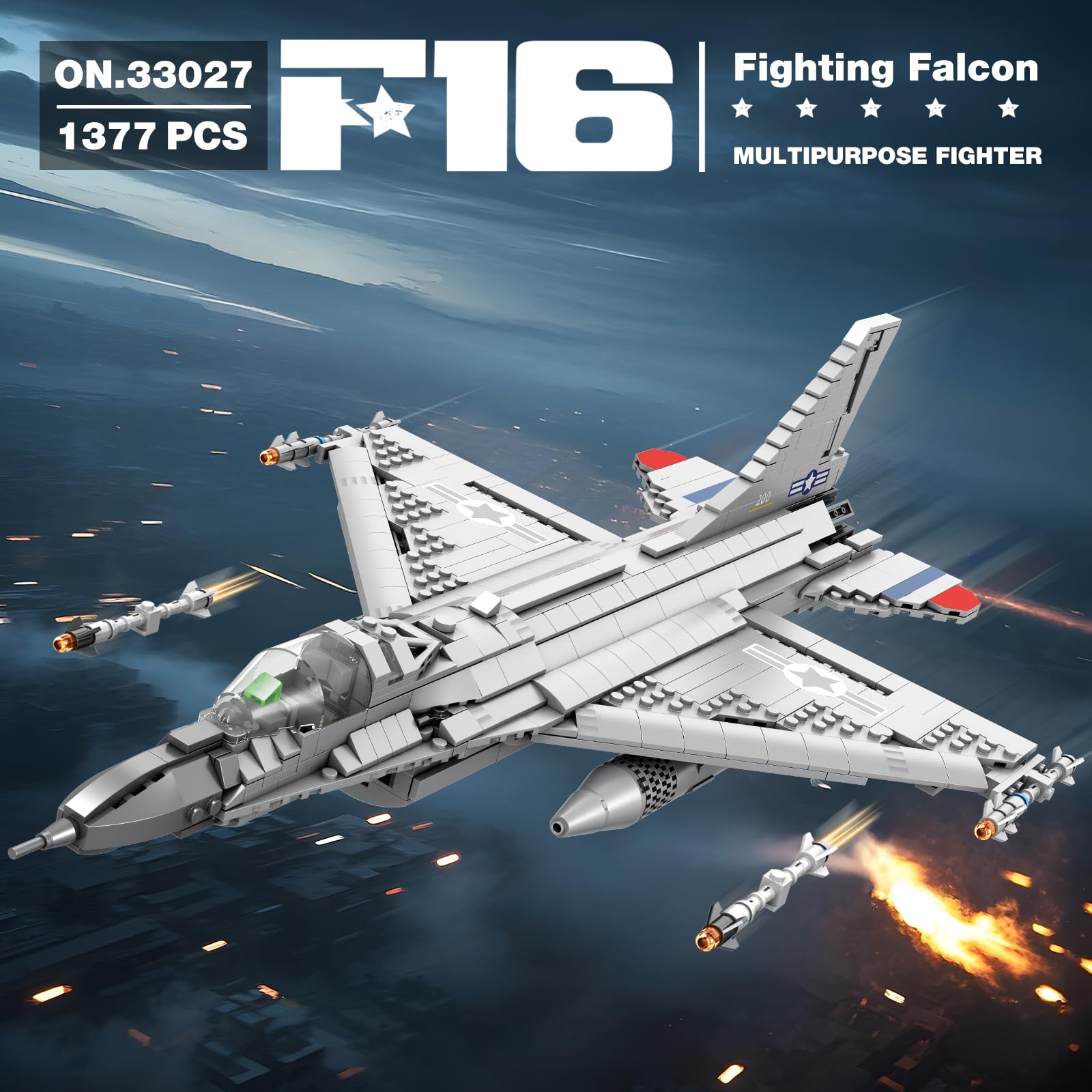 F-16 Fighting Falcon Fighter Jet | 1377+PCS