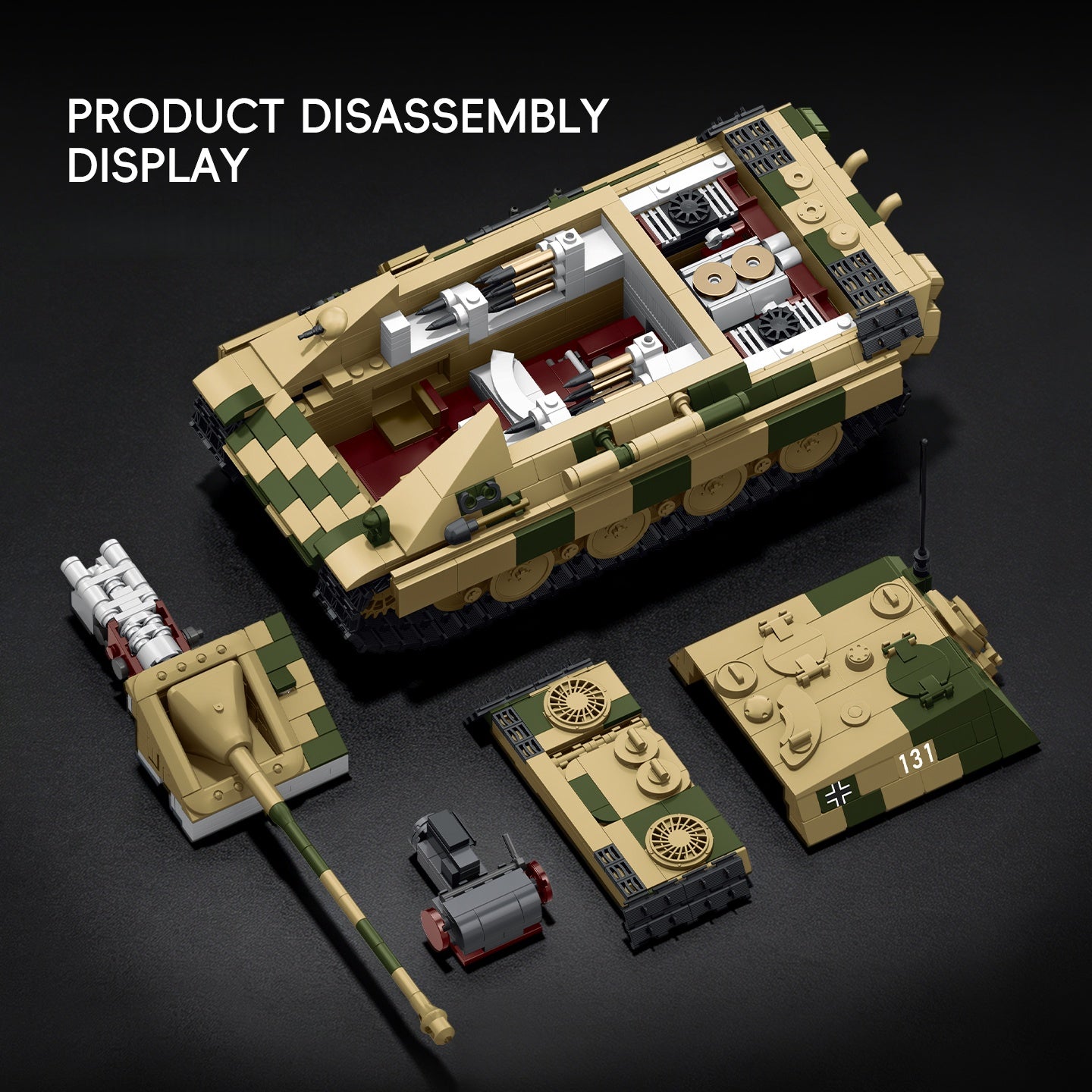 Jagdpanther NO.131 | 1463+PCS | WWII German Tank Destroyer