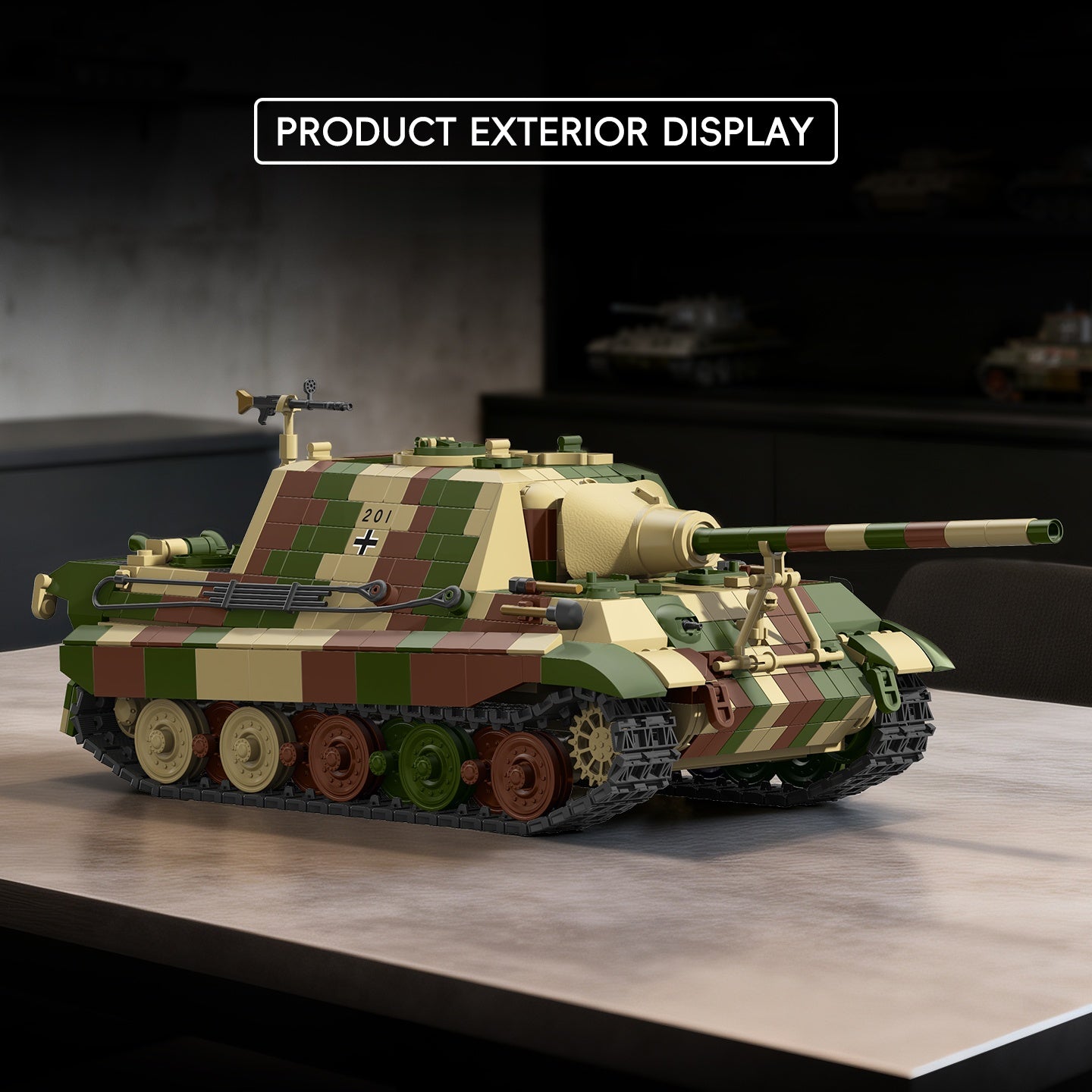 JagdTiger 201 | 2164PCS | 1:28 | WWII German Heavy Tank Destroyer