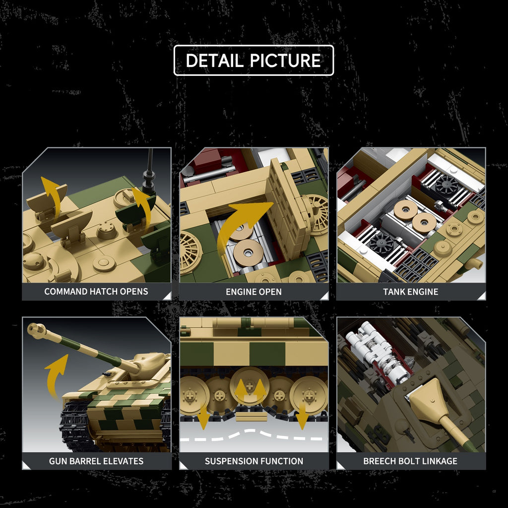 Jagdpanther NO.131 | 1463+PCS | WWII German Tank Destroyer