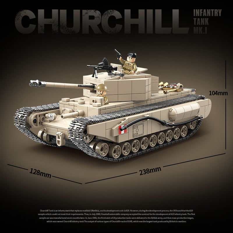 Churchill Infantry Tank Mk.I | 1031+PCS | 1:28 | WWII British Heavy Tank