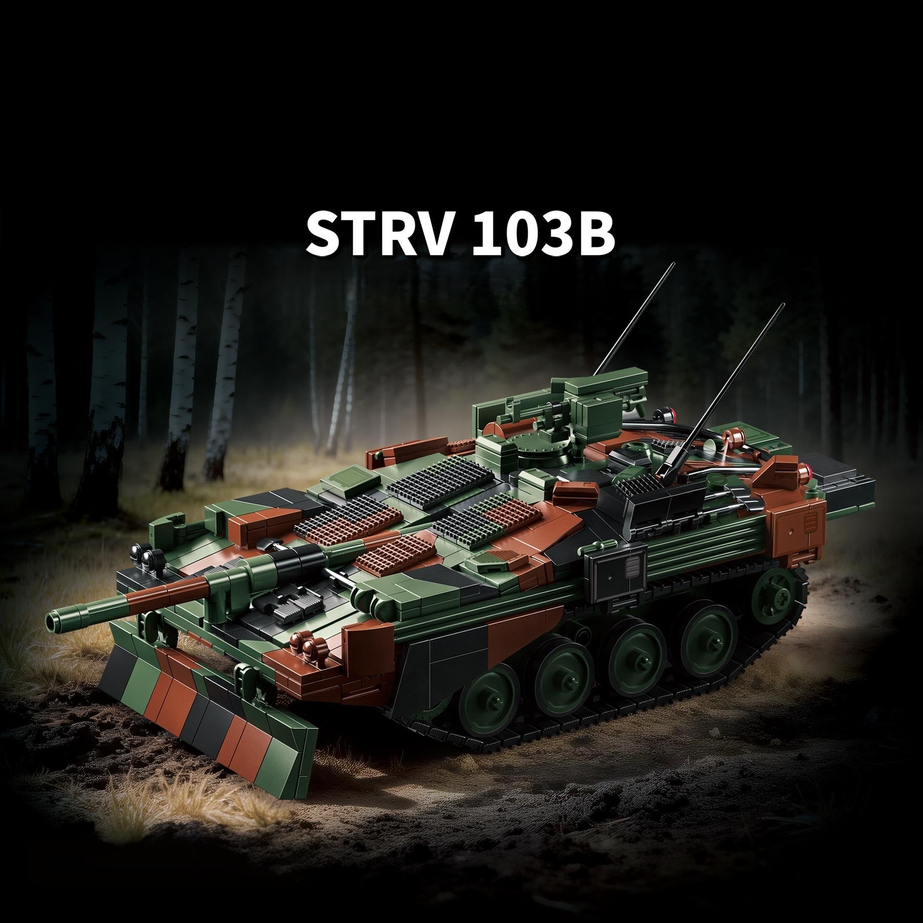 Strv 103B Main Battle Tank | 1773+PCS | 1:28 | Cold War Swedish MBT