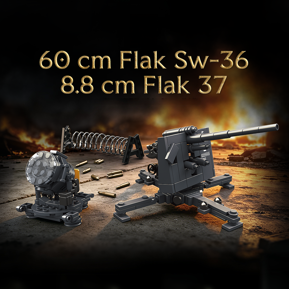 8.8 cm Flak 37 & 60 cm Flak Sw-36 Searchlight | 346+PCS