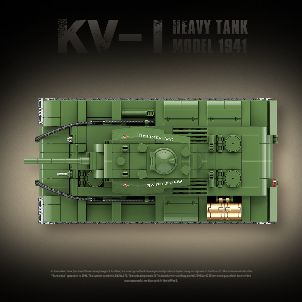 KV-1 Heavy Tank Model 1941 | 1192 PCS | 1:28 | WWII Soviet Heavy Tank