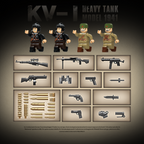 KV-1 Heavy Tank Model 1941 | 1192 PCS | 1:28 | WWII Soviet Heavy Tank