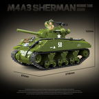 M4A3 Sherman 105mm | 1175 PCS | 1:28 | WWII US Medium Tank