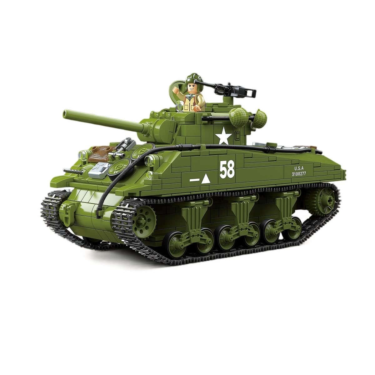 M4A3 Sherman 105mm | 1175 PCS | 1:28 | WWII US Medium Tank