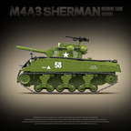 M4A3 Sherman 105mm | 1175 PCS | 1:28 | WWII US Medium Tank