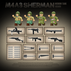 M4A3 Sherman 105mm | 1175 PCS | 1:28 | WWII US Medium Tank