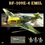 Bf-109E-4 Emil Fighter | 631 PCS | 1:28 | WWII German Fighter Aircraft
