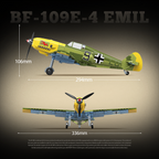 Bf-109E-4 Emil Fighter | 631 PCS | 1:28 | WWII German Fighter Aircraft