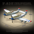 F-82E Twin Mustang | 1107 PCS | 1:28 | WWII US Escort Fighter