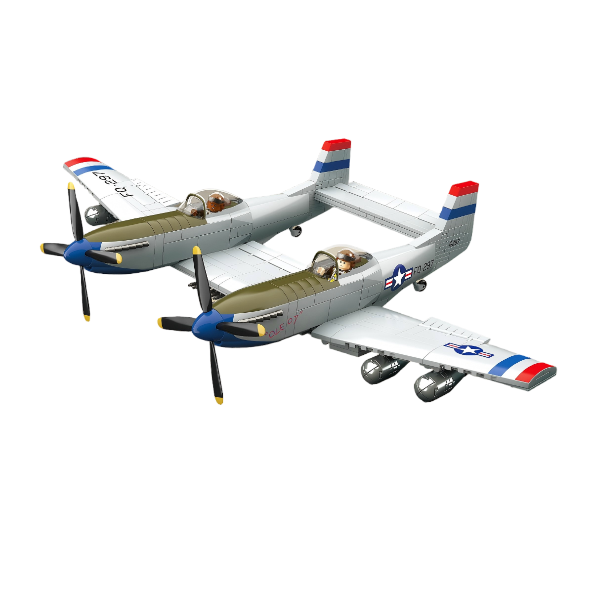 F-82E Twin Mustang | 1107 PCS | 1:28 | WWII US Escort Fighter
