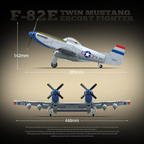 F-82E Twin Mustang | 1107 PCS | 1:28 | WWII US Escort Fighter