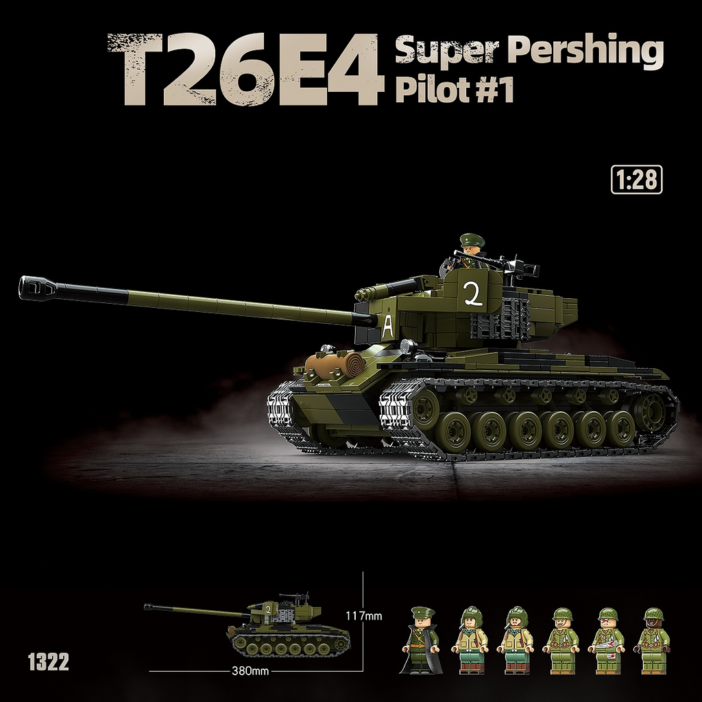 T26E4 Super Pershing Pilot #1 | 1322 PCS | 1:28 | WWII US Heavy Tank