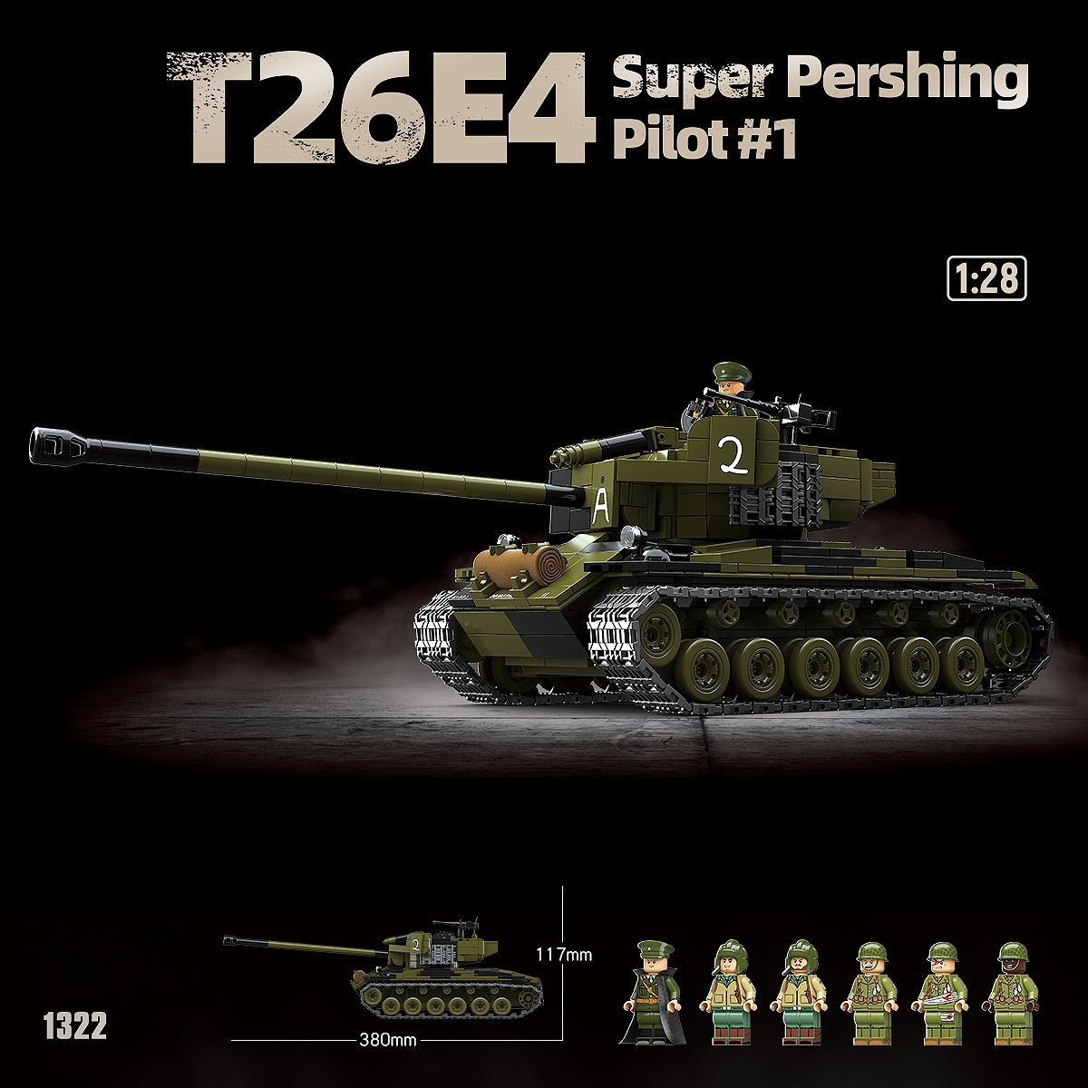 T26E4 Super Pershing Pilot #1 | 1322 PCS | 1:28 | WWII US Heavy Tank