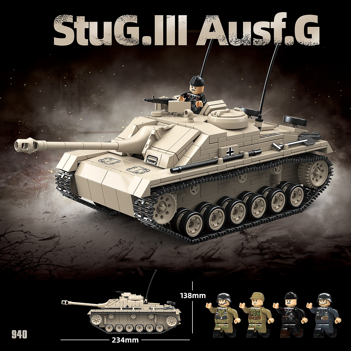 StuG III Ausf. G | 940 PCS | 1:28 | WWII German Assault Gun