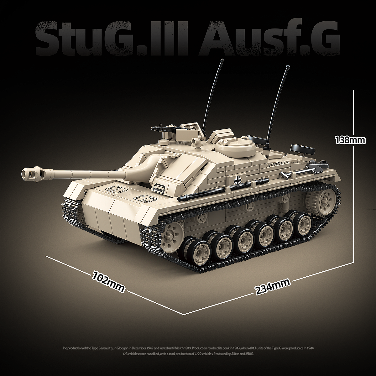 StuG III Ausf. G | 940 PCS | 1:28 | WWII German Assault Gun