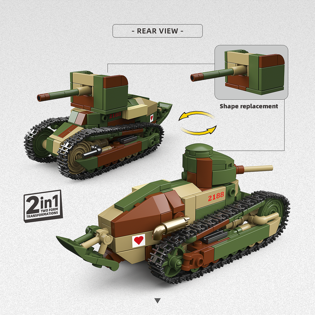 Renault FT Tank | 415PCS | 1:35 | 2-in-1 Building Set