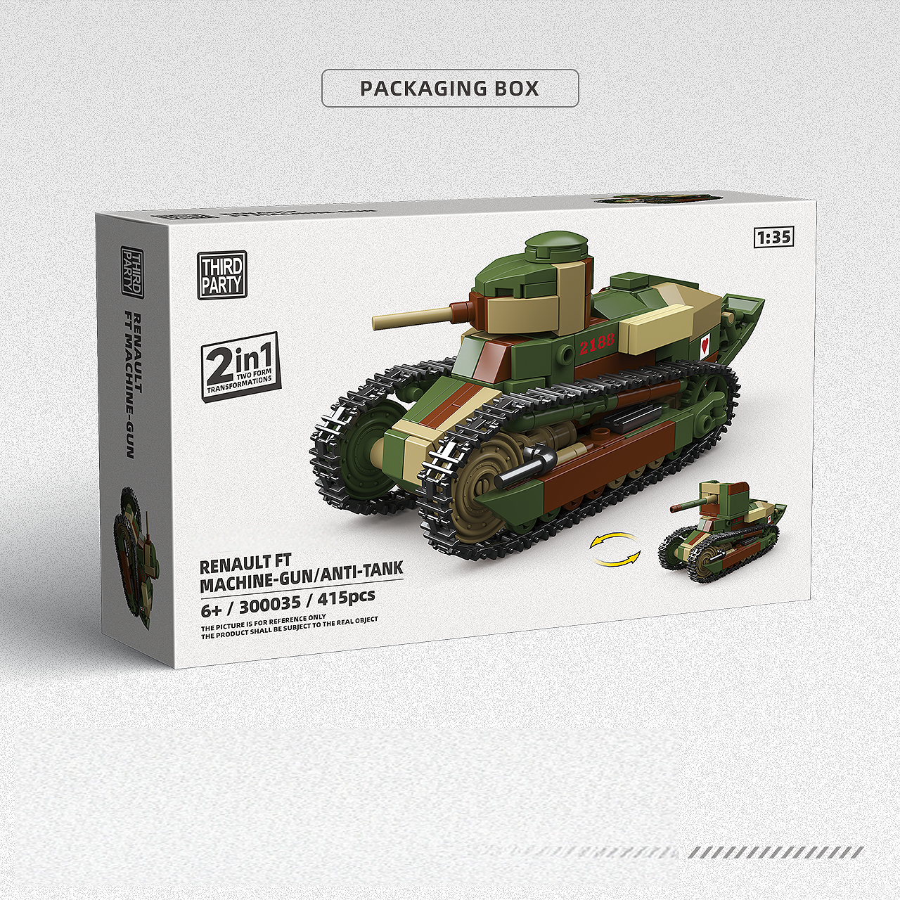 Renault FT Tank | 415PCS | 1:35 | 2-in-1 Building Set