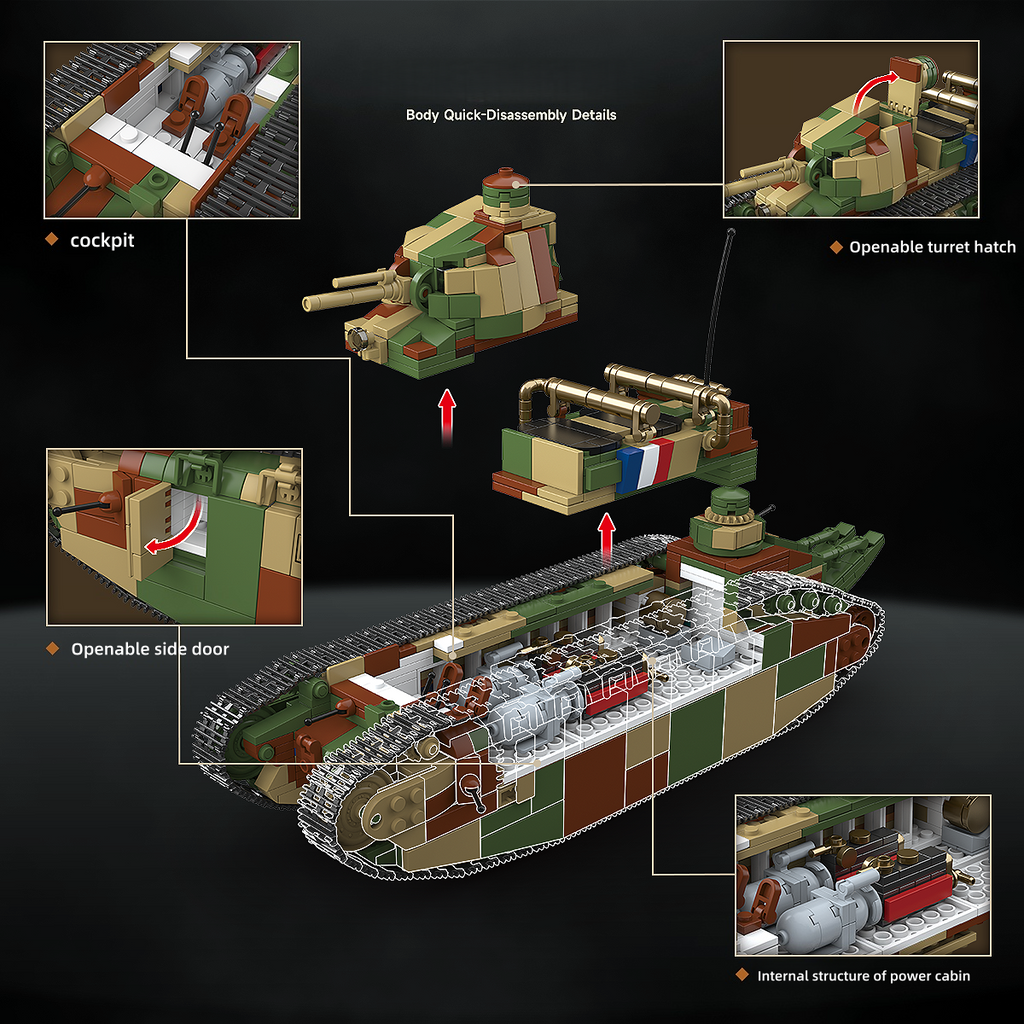 Char 2C | 1766+PCS | 1:35 | WWI French Super Heavy Tank