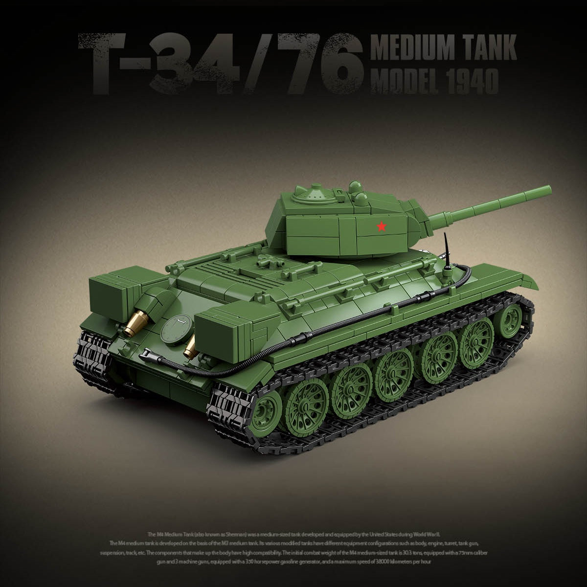 T-34/76 Medium Tank | 1013+PCS | 1:28 | WWII Soviet Armor