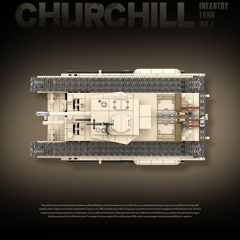 Churchill Infantry Tank Mk.I | 1031+PCS | 1:28 | WWII British Heavy Tank
