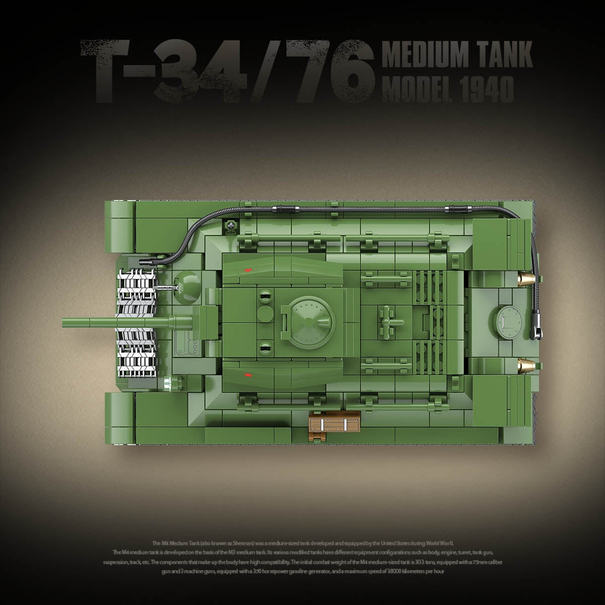 T-34/76 Medium Tank | 1013+PCS | 1:28 | WWII Soviet Armor