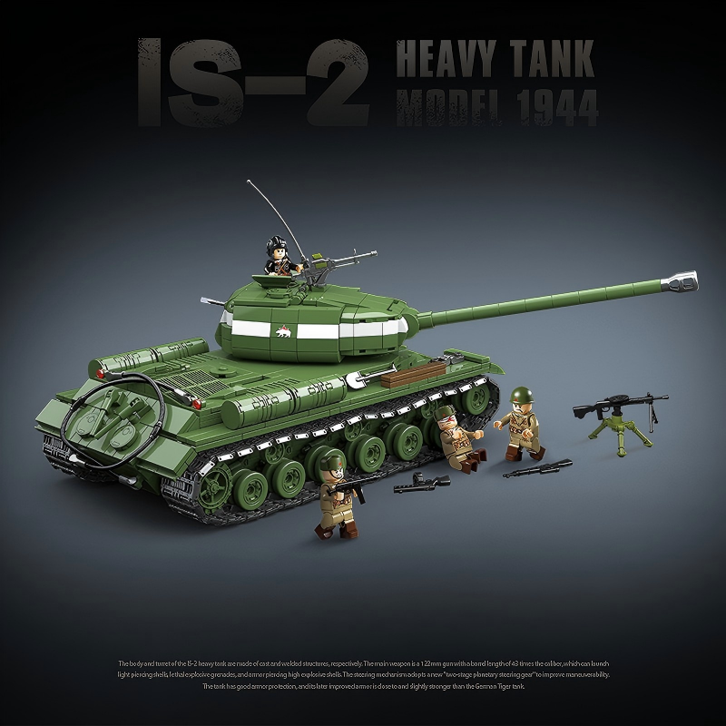 IS-2 Heavy Tank Model 1944 | 1703 PCS | 1:28 | WWII Soviet Heavy Tank