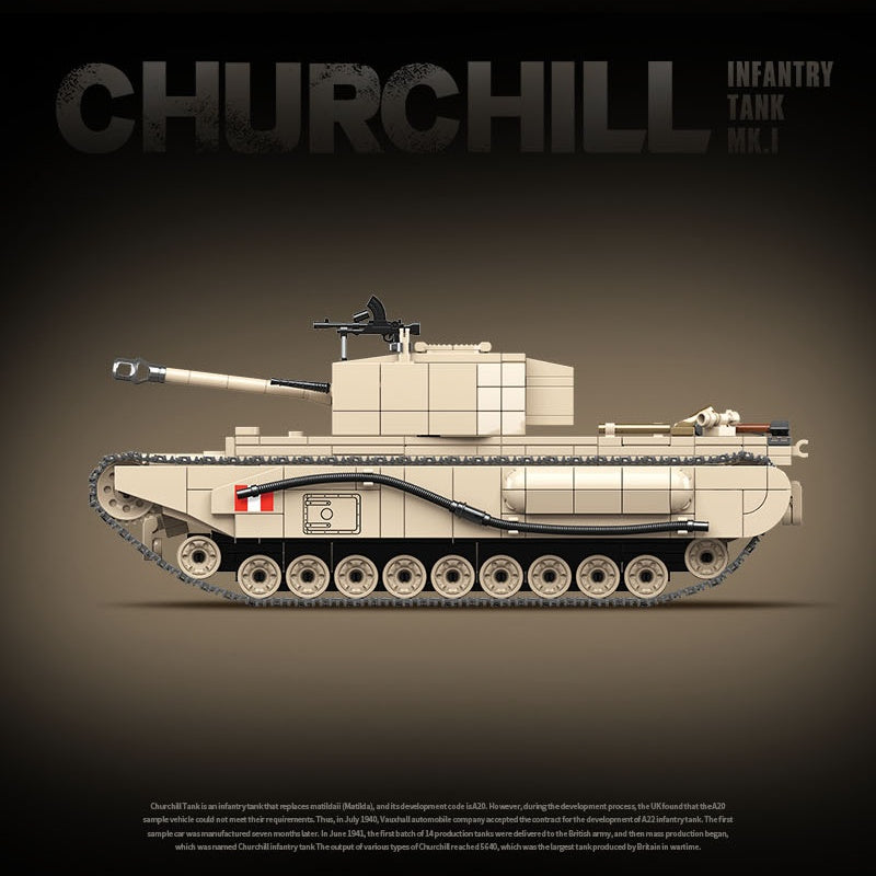 Churchill Infantry Tank Mk.I | 1031+PCS | 1:28 | WWII British Heavy Tank