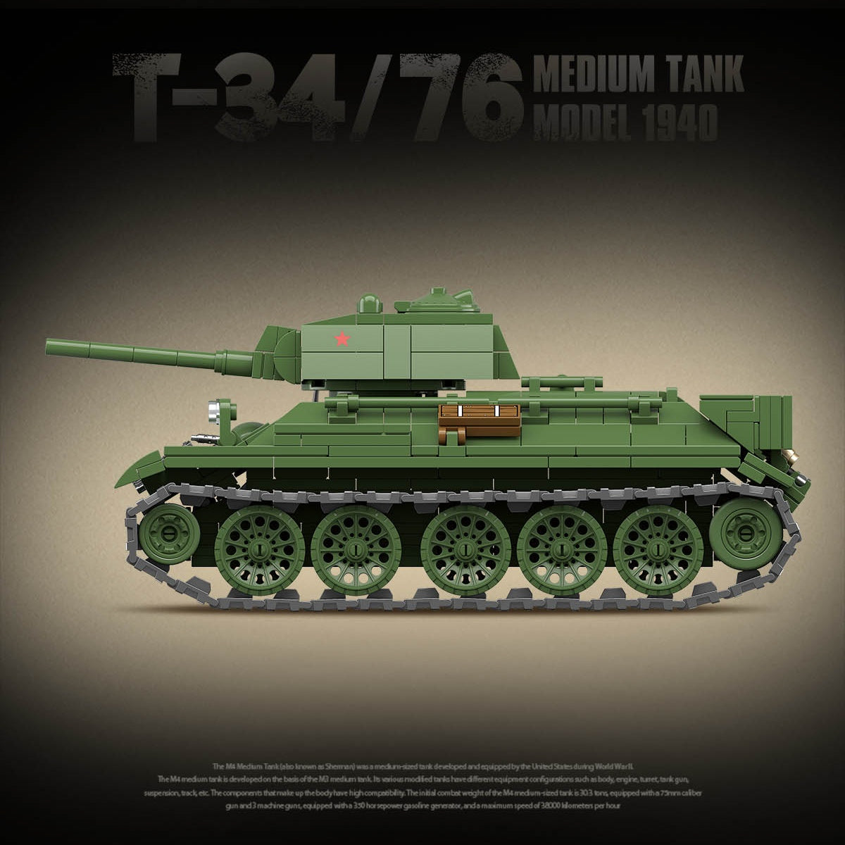 T-34/76 Medium Tank | 1013+PCS | 1:28 | WWII Soviet Armor