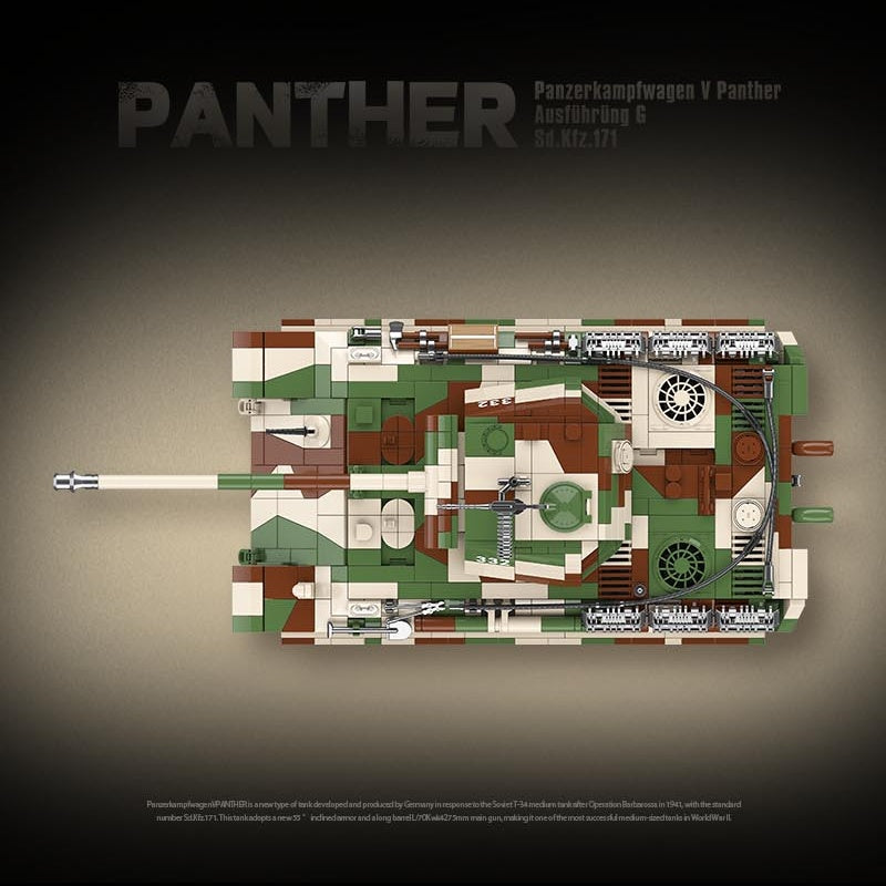 Panzer V Panther Ausf. G | 2136 PCS | 1:28 | WWII German Medium Tank