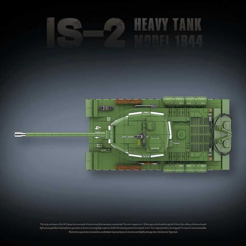 IS-2 Heavy Tank Model 1944 | 1703 PCS | 1:28 | WWII Soviet Heavy Tank