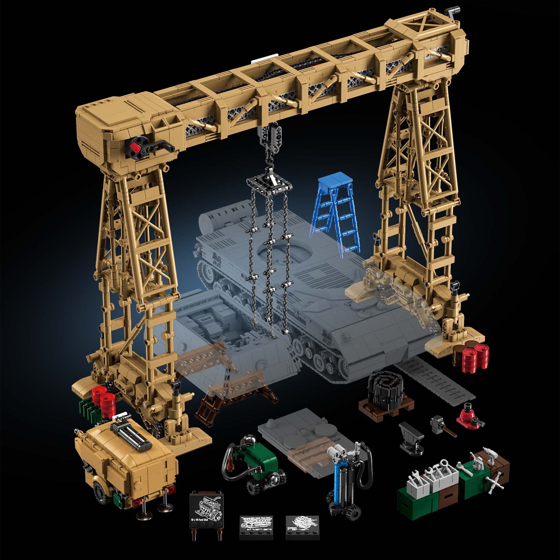 Rivers Gantry Crane | 2803+PCS | WWII German Military Maintenance | Fries 16T Crane
