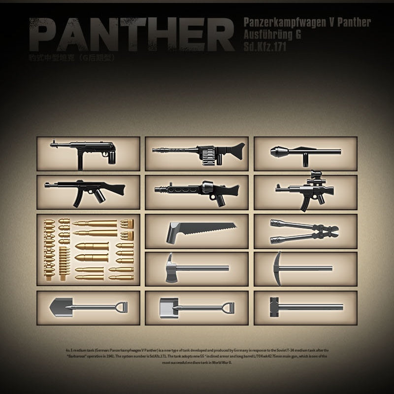 Panther Tank Ausf. G (Sd.Kfz.171) | 1180+PCS | 1:28 | WWII German Medium Tank