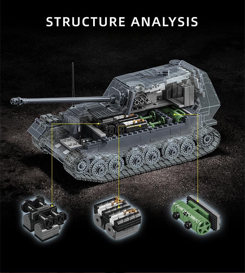 Tiger I Heavy Tank | 1,702+ PCS | 1:28 Giant Scale | Flagship Interior Series