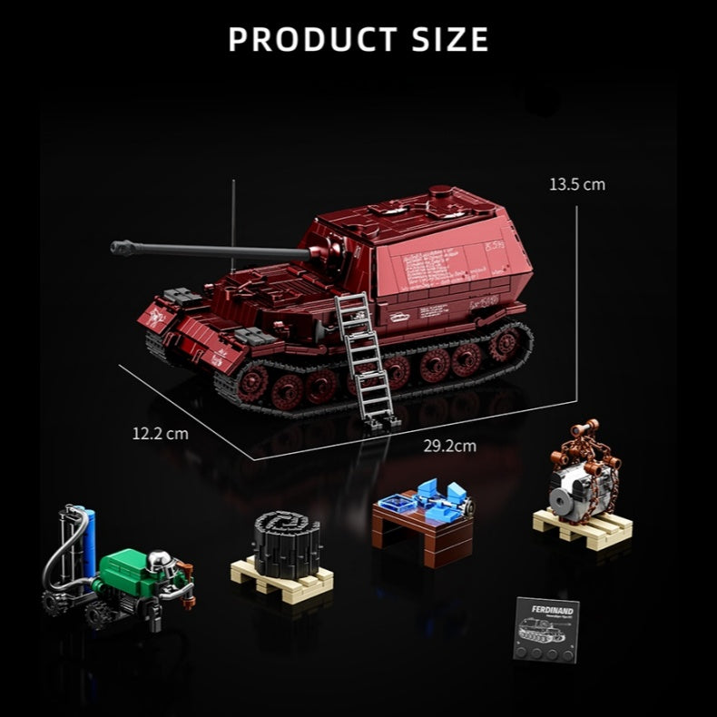 (Limited)Ferdinand Jagdpanzer Tiger (P) | 2125+PCS | 1:28 | WWII German Tank Destroyer