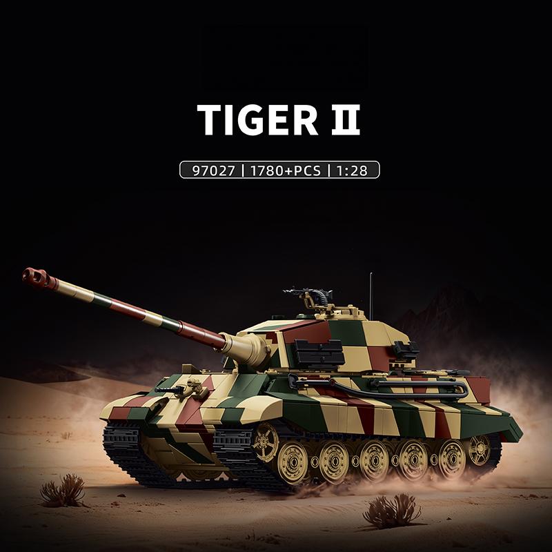 Tiger II Heavy Tank | 1780+PCS | 1:28 | WWII German King Tiger Flagship Edition