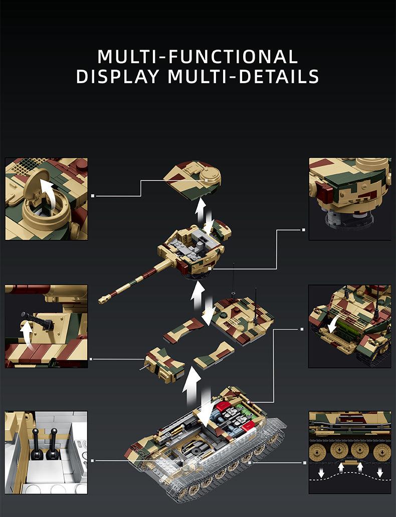 Tiger Tank (P) | 1656+PCS | 1:28 | WWII German Heavy Tank