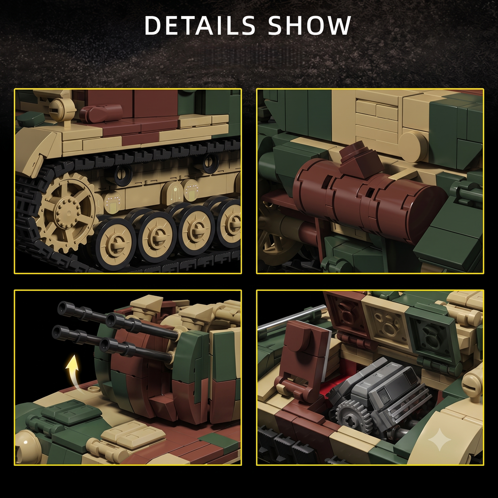 Wirbelwind Flakpanzer | 1474+PCS | 1:28 | WWII German Anti-Aircraft Tank