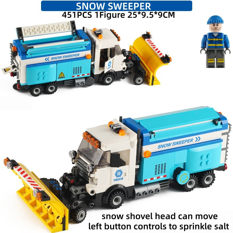 Snow Sweeper Truck | 451+PCS | 1 Minifigure | City Winter Service Engineering Vehicle