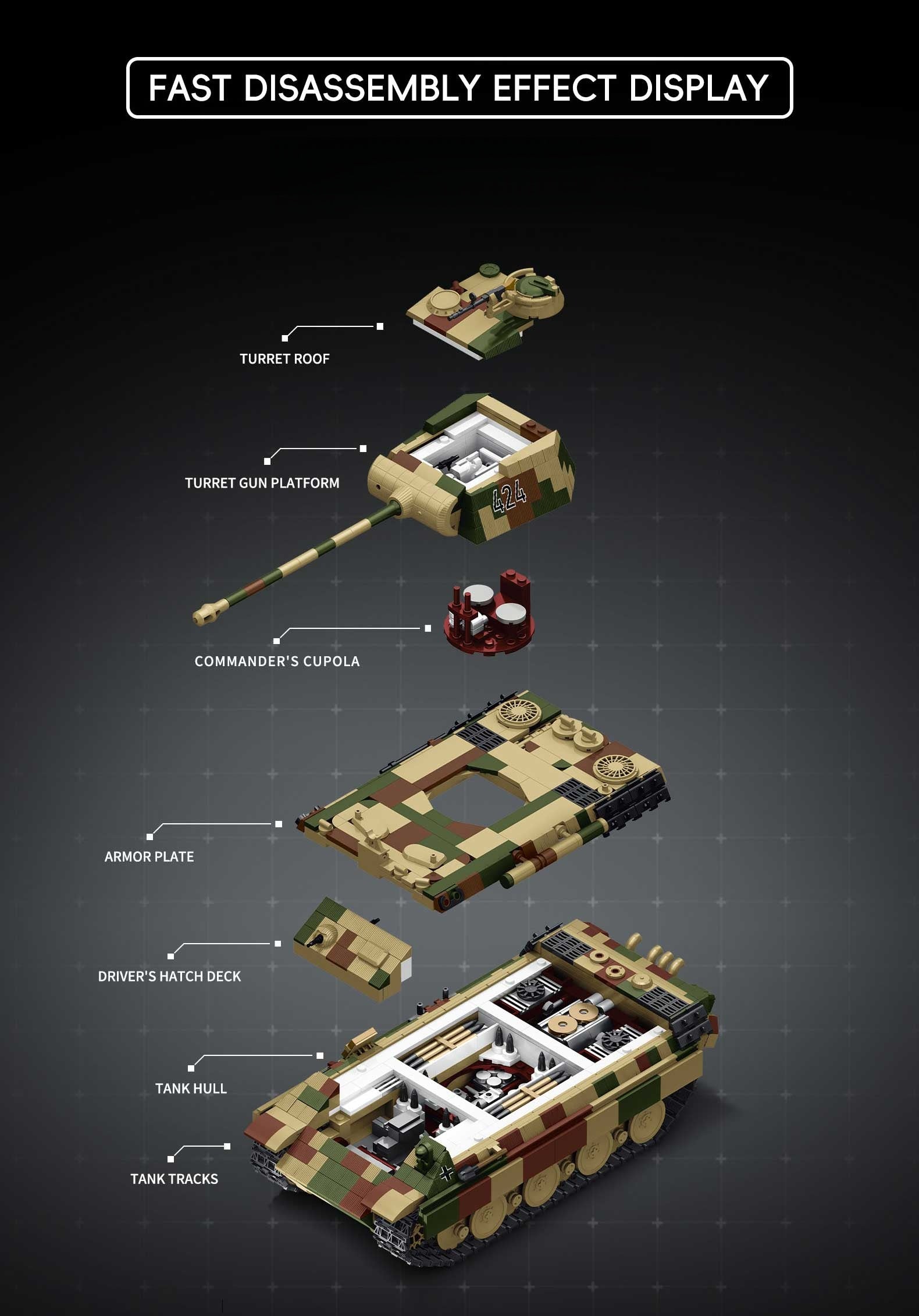 Panzer V Panther 424 | 1675pcs