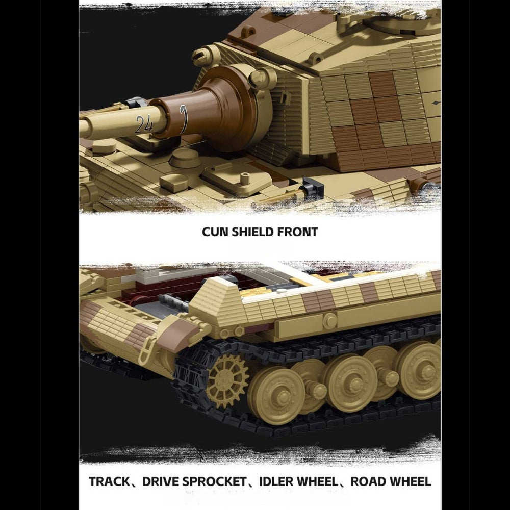 Tiger II Heavy Tank | 2143+PCS | 1:28 | WWII German Panzer VI Ausf.B
