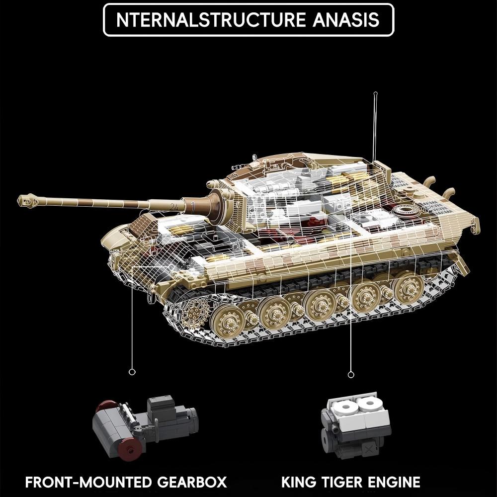 Tiger II Heavy Tank | 2143+PCS | 1:28 | WWII German Panzer VI Ausf.B