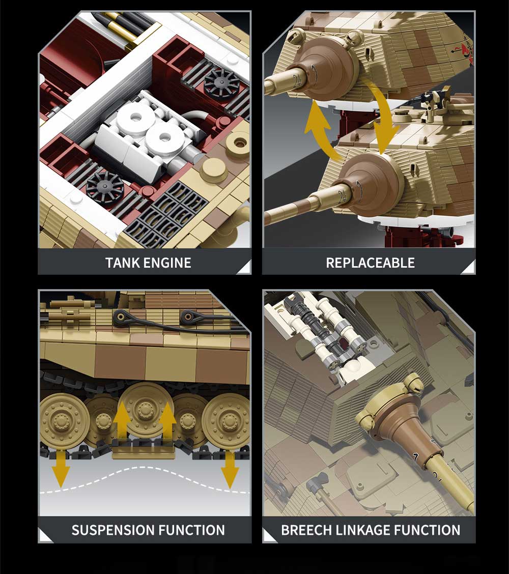 Tiger II Heavy Tank | 2143+PCS | 1:28 | WWII German Panzer VI Ausf.B