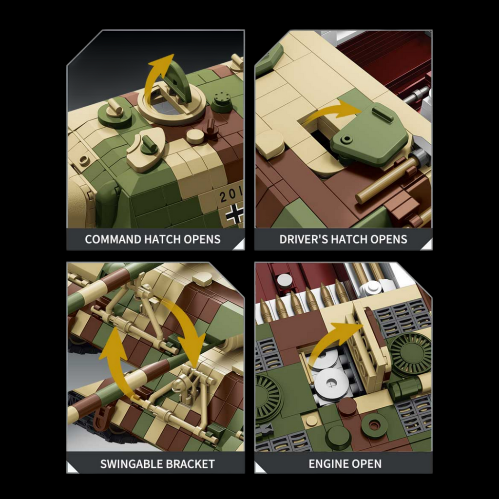 JagdTiger 201 | 2164PCS | 1:28 | WWII German Heavy Tank Destroyer