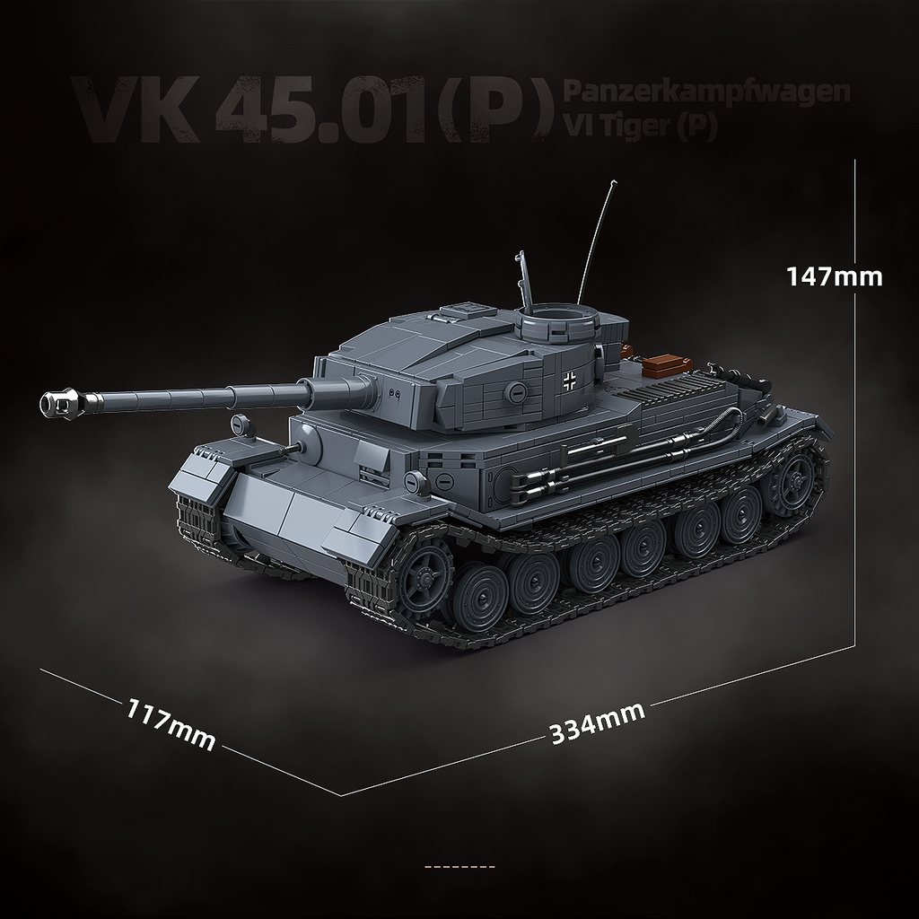 Tiger Tank (P) | 1531 PCS | 1:28 | WWII German Heavy Tank