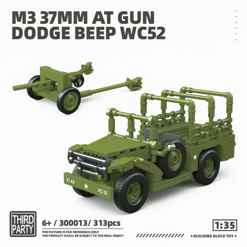 M3 37mm AT GUN Doge Beep WC52 | 313PCS